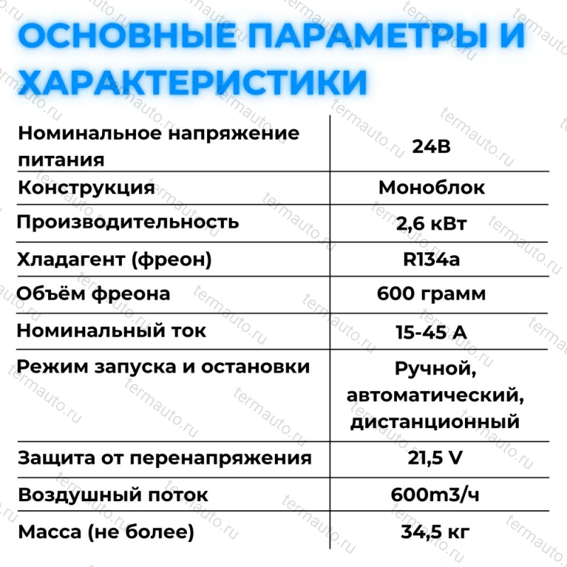 автокондиционер моноблок 24В электрический моноблок 24В